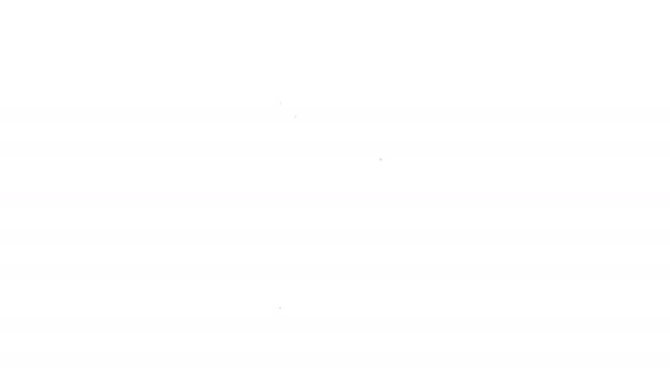 Εικόνα με μαύρη γραμμή που απομονώνεται σε λευκό φόντο. Σύμβολο σήμανσης θέσης. 4K Γραφική κίνηση κίνησης βίντεο — Αρχείο Βίντεο