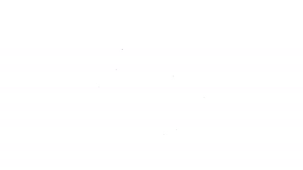 Linea nera Icona cuffie isolata su sfondo bianco. Assistenza clienti, hotline, call center, faq, manutenzione. Animazione grafica 4K Video motion — Video Stock