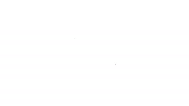 Černá čára Řeč bublina chat ikona izolované na bílém pozadí. Ikona zprávy. Symbol komunikace nebo komentáře. Grafická animace pohybu videa 4K — Stock video