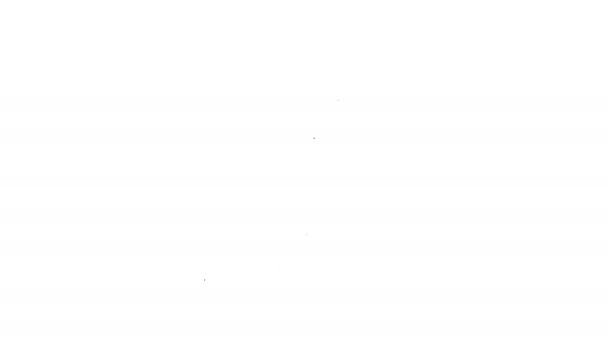 Черная линия карандаш с ластиком значок изолирован на белом фоне. Рисунок и образовательные инструменты. Символ школы. Видеографическая анимация 4K — стоковое видео