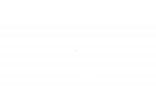 Línea negra Icono de diodo emisor de luz aislado sobre fondo blanco. Componente eléctrico de diodo semiconductor. Animación gráfica de vídeo 4K — Vídeo de stock