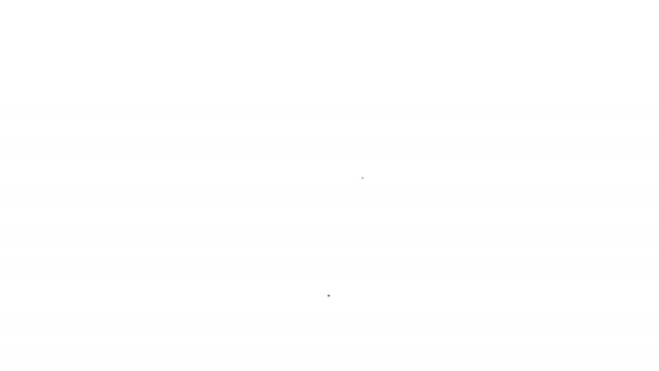 Schwarze Linie Stromkreis-Schema Symbol isoliert auf weißem Hintergrund. Leiterplatte. 4K Video Motion Grafik Animation — Stockvideo