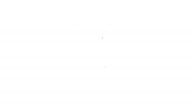 Черная линия электрической розетки значок изолирован на белом фоне. Розетка. Символ Розетты. Видеографическая анимация 4K — стоковое видео