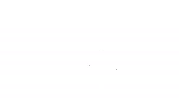 Zwarte lijn Elektrisch stopcontact pictogram geïsoleerd op witte achtergrond. Stroomaansluiting. Rosette symbool. 4K Video motion grafische animatie — Stockvideo
