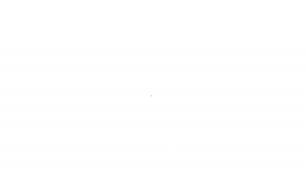 Linea nera icona cavo elettrico isolato su sfondo bianco. Animazione grafica 4K Video motion — Video Stock