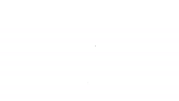 Schwarze Linie Leuchtdiodensymbol isoliert auf weißem Hintergrund. Elektrische Komponente der Halbleiterdiode. 4K Video Motion Grafik Animation — Stockvideo