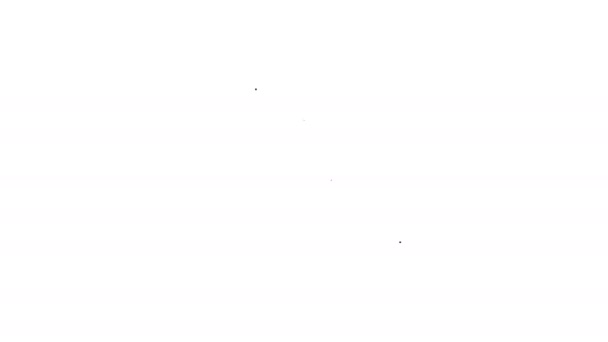 Czarna linia Miernik ampera, multimetr, ikona woltomierza izolowana na białym tle. Przyrządy do pomiaru prądu elektrycznego. 4K Animacja graficzna ruchu wideo — Wideo stockowe