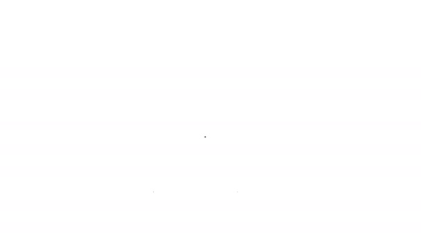 Черная линия Предохранитель компонента электрозащиты иконка изолирована на белом фоне. Таяние защитного предохранителя. Видеографическая анимация 4K — стоковое видео