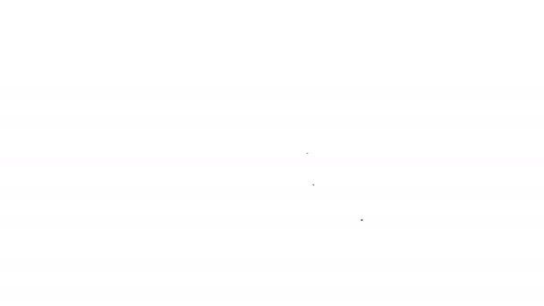 Zwarte lijn Elektrisch stopcontact pictogram geïsoleerd op witte achtergrond. Stroomaansluiting. Rosette symbool. 4K Video motion grafische animatie — Stockvideo