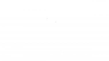 Siyah çizgi rota simgesi beyaz arkaplanda izole edildi. Harita işaretçisi işareti. Yol ya da yol kavramı. GPS navigatörü. 4K Video hareketli grafik canlandırması