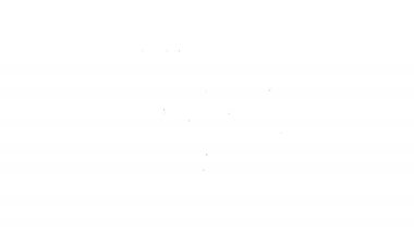 Siyah çizgi bilgisayar monitörü ve beyaz zemin üzerinde konum belirleyici simgesi olan katlanmış harita. 4K Video hareketli grafik canlandırması