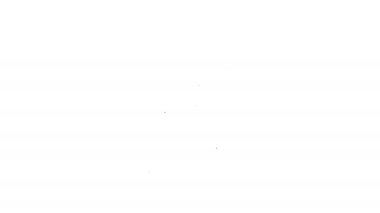 Siyah çizgi pusula simgesi beyaz arkaplanda izole edildi. Rüzgâr yön bulma sembolü. Rüzgar gül işareti. 4K Video hareketli grafik canlandırması