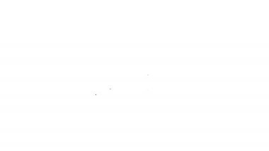 Siyah çizgi haritası beyaz arkaplanda izole edilmiş konum simgesi simgesi ile birlikte. 4K Video hareketli grafik canlandırması