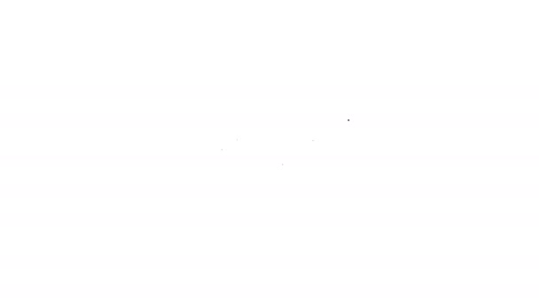 Ligne noire Icône stop isolé sur fond blanc. Signal d'arrêt réglementaire de la circulation. Animation graphique de mouvement vidéo 4K — Video