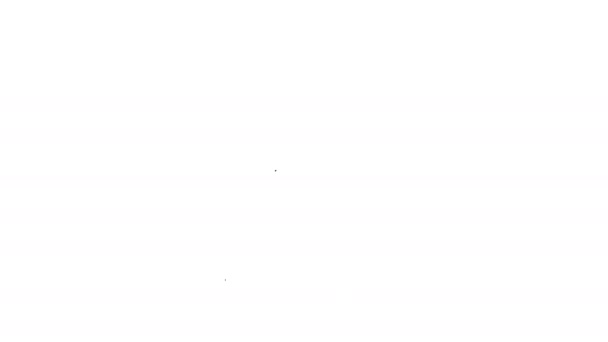 Черная линия Указатель карты со значком звезды изолированы на белом фоне. Звёздный любимый значок карты. Маркеры карт. Видеографическая анимация 4K — стоковое видео