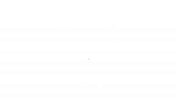 Linha preta Ícone de semáforo isolado no fundo branco. Animação gráfica em movimento de vídeo 4K — Vídeo de Stock