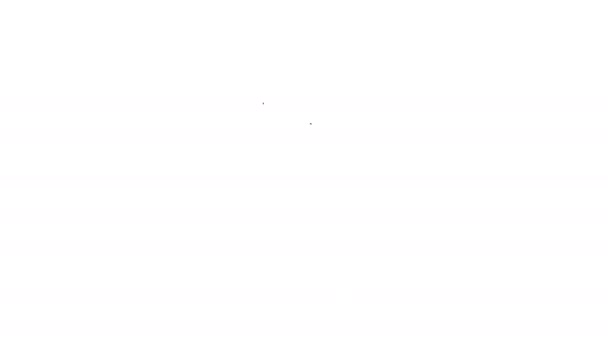 Schwarze Linie Route Standort-Symbol isoliert auf weißem Hintergrund. Kartenzeiger-Zeichen. Konzept von Weg oder Straße. GPS-Navigator. 4K Video Motion Grafik Animation — Stockvideo