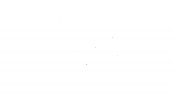 Ligne noire Moniteur d'ordinateur et carte pliée avec icône marqueur de position isolé sur fond blanc. Animation graphique de mouvement vidéo 4K