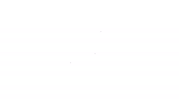 Schwarze Linie Route Standort-Symbol isoliert auf weißem Hintergrund. Kartenzeiger-Zeichen. Konzept von Weg oder Straße. GPS-Navigator. 4K Video Motion Grafik Animation — Stockvideo