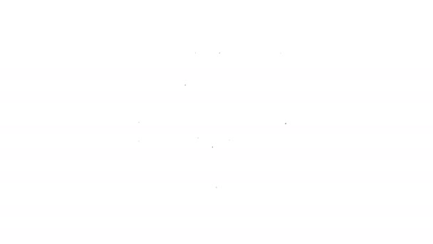 Línea negra Infografía del icono de navegación del mapa de la ciudad aislado sobre fondo blanco. Diseño de concepto de interfaz de aplicación móvil. Concepto de geolacación. Animación gráfica de vídeo 4K — Vídeo de stock