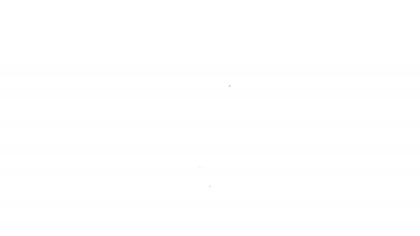 Zwarte lijn Parkeerpictogram geïsoleerd op witte achtergrond. Straatbord. 4K Video motion grafische animatie — Stockvideo