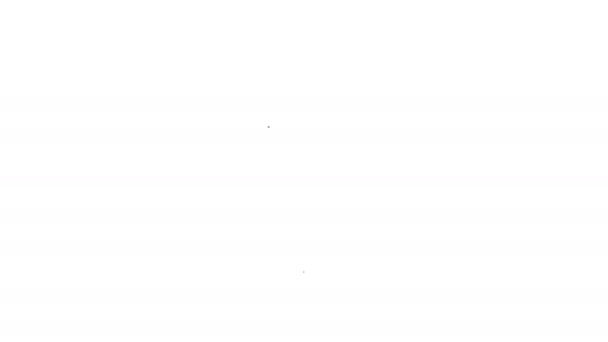 Zwarte lijn Kaart pin pictogram geïsoleerd op witte achtergrond. Navigatie, wijzer, locatie, kaart, GPS, richting, plaats, kompas, zoekconcept. 4K Video motion grafische animatie — Stockvideo