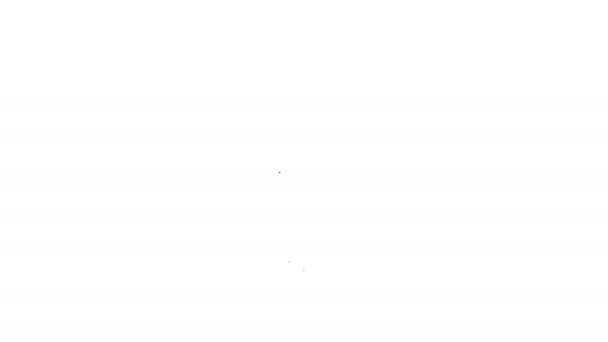 Zwarte lijn Verkeerstekens. Wegwijzerpictogram geïsoleerd op witte achtergrond. Pointer symbool. Geïsoleerd straatinformatiebord. Richting bord. 4K Video motion grafische animatie — Stockvideo