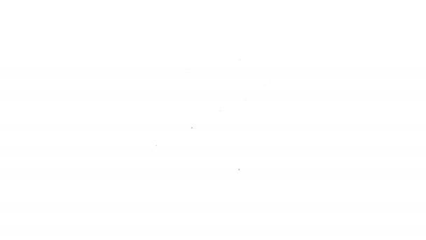 검은 선 콤파스 아이콘은 흰 배경에서 분리되었다. 윈 로즈 네비 게이 션의 상징이야. 윈드 로즈 사인. 4K 비디오 모션 그래픽 애니메이션 — 비디오