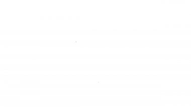 Beyaz arka planda siyah çizgi macun bıçak ikonu izole edildi. Spatula tamir aleti. Yağma ya da boya aletleri. 4K Video hareketli grafik canlandırması