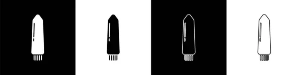Set Dildo Vibrator Sex Games Icon Isolated Black White Background — Wektor stockowy