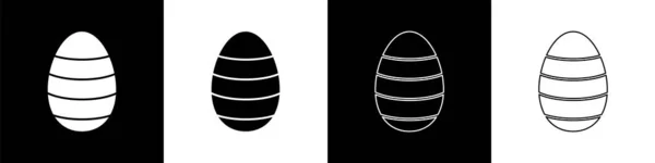 Nastavit Ikonu Velikonočního Vajíčka Izolované Černobílém Pozadí Veselé Velikonoce Vektorová — Stockový vektor