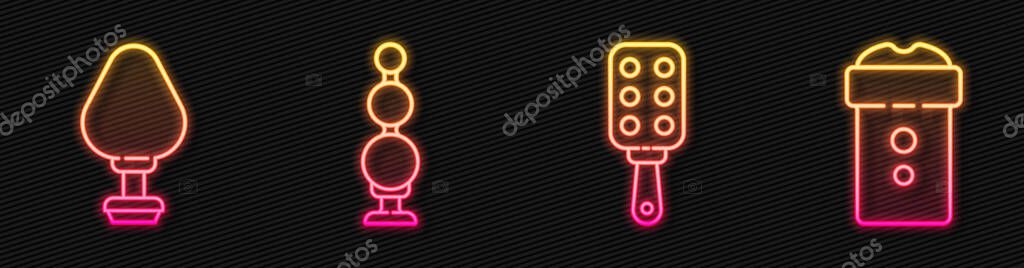 Vector illustration of Set Line Spanking Paddle 365438754