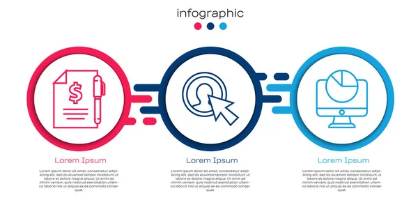 Sözleşme Parası Kalem Ayarla Elbisesi Giyen Adam Grafik Çizelgesi Olan — Stok Vektör