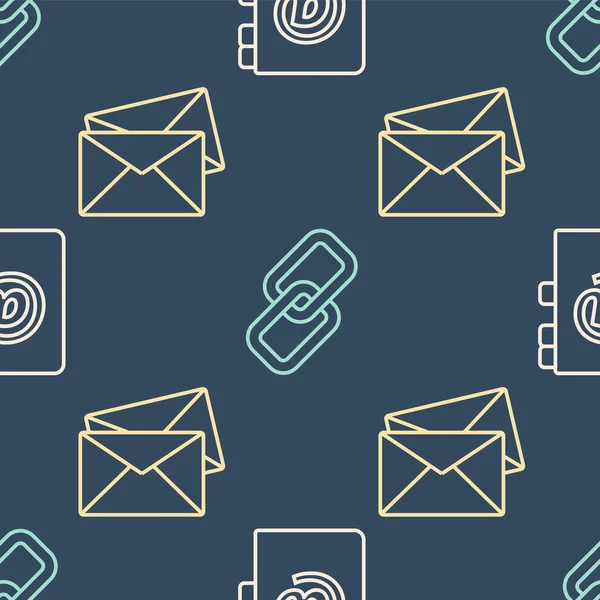 Satır Adres Defteri, Zarf ve Zincir bağlantısını kusursuz desen üzerine ayarla. Vektör