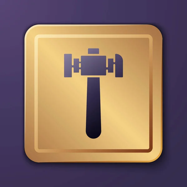 Lila Hammer Symbol Isoliert Auf Violettem Hintergrund Werkzeug Zur Reparatur — Stockvektor
