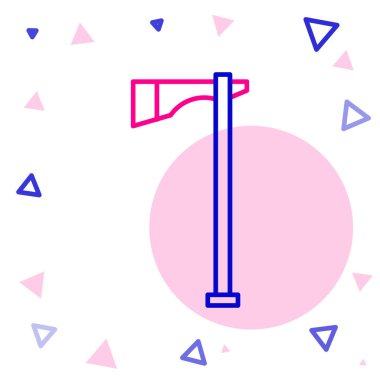 Amerikan yerlilerinin balta ikonu beyaz arka planda izole edilmiş. Renkli taslak konsepti. Vektör İllüstrasyonu