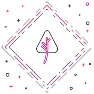 Çizgi Yaprak simgesi beyaz arkaplanda izole edildi. İşaret bırakıyor. Taze doğal ürün sembolü. Renkli taslak konsepti. Vektör İllüstrasyonu