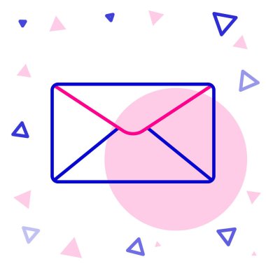 Satır Zarfı simgesi beyaz arkaplanda izole edildi. E- posta mektup sembolü. Renkli taslak konsepti. Vektör İllüstrasyonu