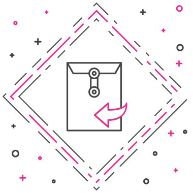 Satır Zarfı simgesi beyaz arkaplanda izole edildi. Mesaj konsepti alındı. Yeni, e-posta gelen mesaj, SMS. Posta servisi. Renkli taslak konsepti. Vektör İllüstrasyonu