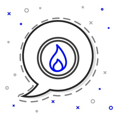 Ateş hattı simgesi beyaz arkaplanda izole edildi. Renkli taslak konsepti. Vektör İllüstrasyonu