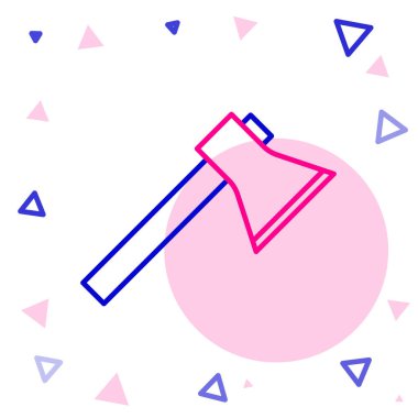 İtfaiyeci baltası simgesi beyaz arka planda izole edildi. Yangın baltası. Renkli taslak konsepti. Vektör İllüstrasyonu