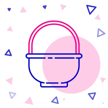 Basket simgesi beyaz arkaplanda izole edildi. Mutlu Paskalyalar. Renkli taslak konsepti. Vektör İllüstrasyonu