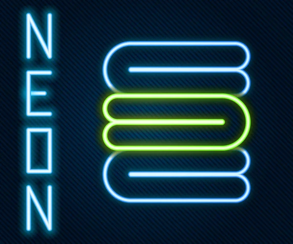 Ragyogó Neon Vonal Törülköző Verem Ikon Elszigetelt Fekete Alapon Színes — Stock Vector
