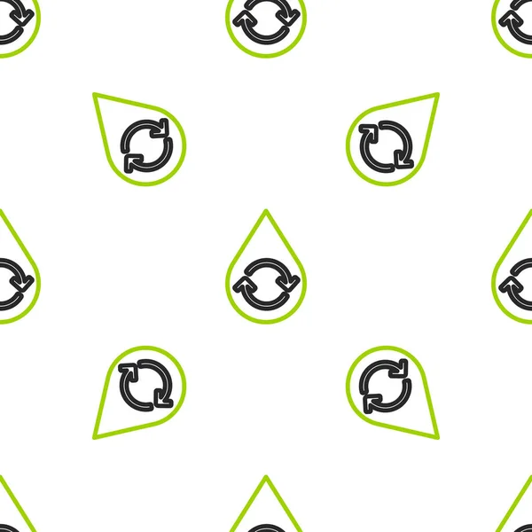 Line Recycle Clean Aqua Icon Isolated Seamless Pattern White Fone — стоковый вектор