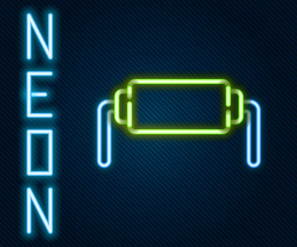Gloeiende Neon Lijn Weerstand Elektriciteit Icoon Geïsoleerd Zwarte Achtergrond Kleurrijk — Stockvector