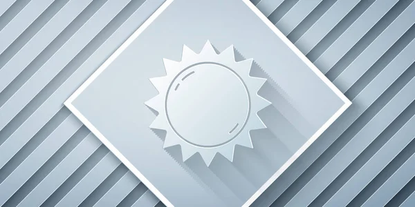 Papiergeschnittenes Sonnensymbol Isoliert Auf Grauem Hintergrund Sommer Symbol Schöner Sonniger — Stockvektor