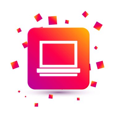 Beyaz arka planda izole edilmiş ayna ikonlu beyaz makyaj tozu. Kare renk düğmesi. Vektör İllüstrasyonu