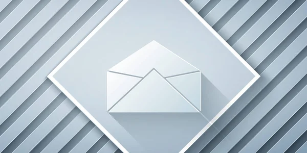 Corte Papel Icono Sobre Aislado Sobre Fondo Gris Mensaje Correo — Vector de stock