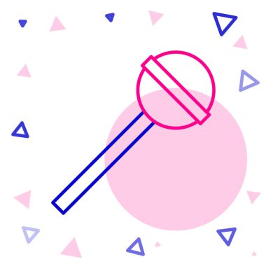 Line Lolipop simgesi beyaz arkaplanda izole edildi. Yemek, lezzetli bir sembol. Renkli taslak konsepti. Vektör İllüstrasyonu