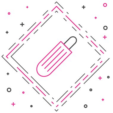 Fransız sosisli sandviç simgesi beyaz arkaplanda izole edildi. Sosis ikonu. Fast food burcu. Renkli taslak konsepti. Vektör İllüstrasyonu